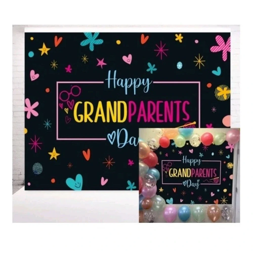 Happy Grandparents Day Backdrop 7x5ft Grandma Grandpa Photography Banner Decor